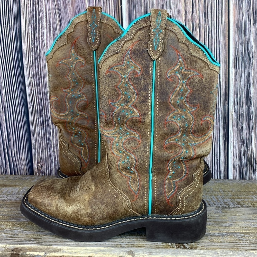 Woman’s Justin Gypsy Brown & Blue Cowgirl Boots- Size 6.5 - Picture 9 of 12